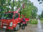 ถกระเช้าออกตัดกิ่งไม้บริเวณโรงเรียนบ้านตาเรือง