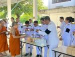 ร่วมพิธีเจริญพระพุทธมนต์และทำบุญตักบาตรถวายพระราชกุศล เนื่อง
